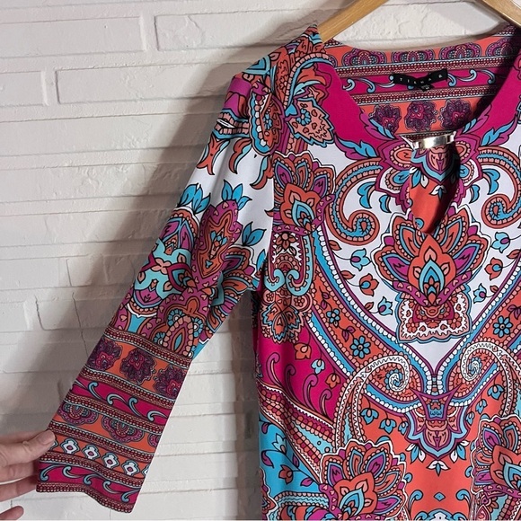 Tiana B Pink Colorful Geometric 3/4 sleeve Mini Dress, Women’s Size Medium - Picture 5 of 9